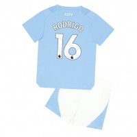 Dětský fotbalový dres Manchester City Rodri Hernandez #16 2023-24 Domácí Krátký Rukáv (+ trenýrky)